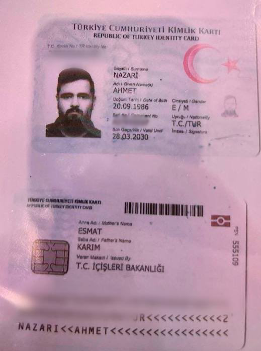 Ahmet Nazari, T.C. vatandaşı yapıldı.