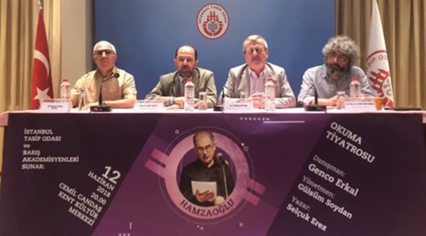 Hekimler ve akademisyenler Onur Hamzaoğlu için sahnede