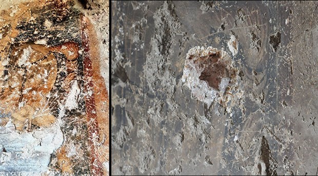 Roma döneminden kalma fresk, yontularak çalındı