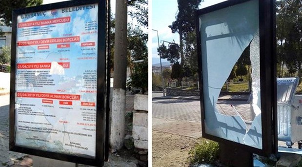AKP’nin borçlarının ifşa edildiği billboardlar parçalandı