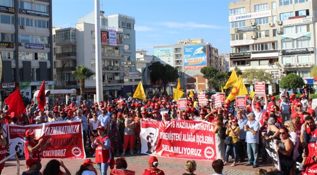 “Aliağa Belediyesi’nin emek düşmanı politikaları karşısında işçilerin yanındayız”