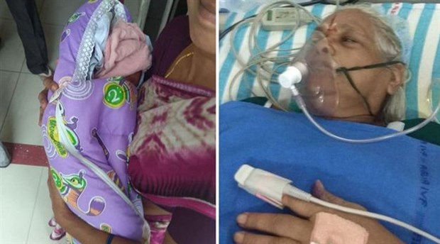 Hindistan'da 73 yaşındaki kadın ikiz bebek doğurdu