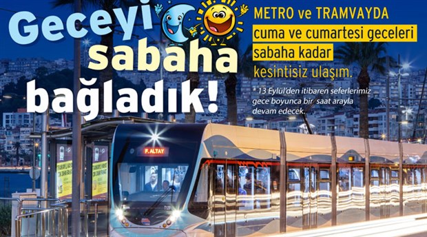 Metro ve tramvayda "cumadan pazara"  kesintisiz sefer dönemi