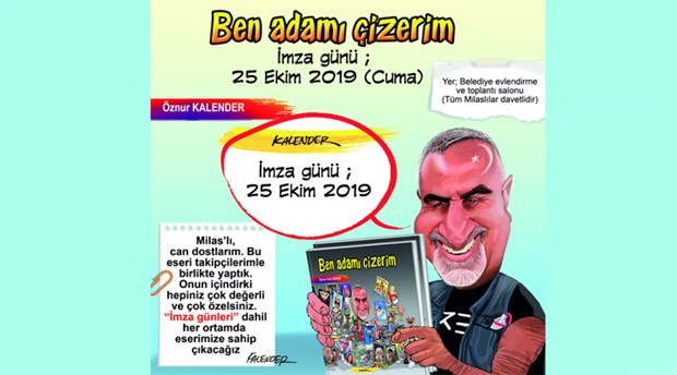 Karikatürist Öznur Kalender’in imza günü 25 Ekim'de Milas'ta