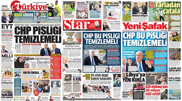 Yandaş gazetelere CHP görevi: Hepsi tek manşet!