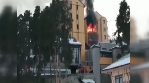 Sarıkamış'ta kayak merkezinde otel yangını