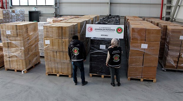 Kocaeli'de 624 bin 800 paket kaçak sigara ele geçirildi