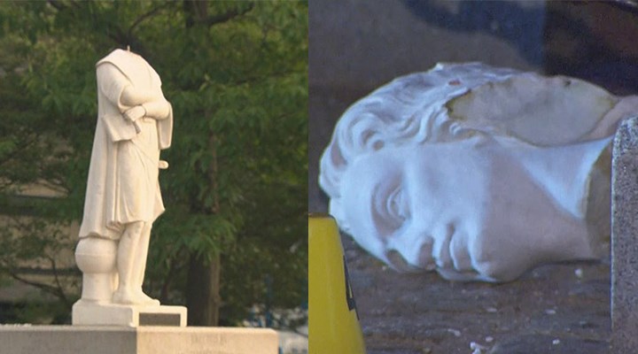 ABD'de eylemciler, Kristof Kolomb heykellerini yıktı