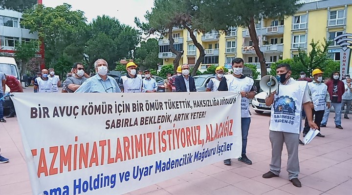 Tazminatlarını alamayan maden işçilerinden eylem: Sonuç alamazsak Ankara'ya yürüyeceğiz