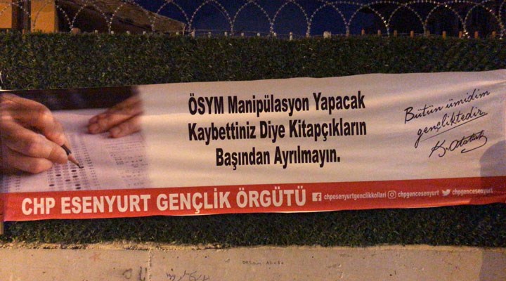 Yarın sınava girecek CHP’li gençler pankart astıkları için ifadeye çağrıldı!