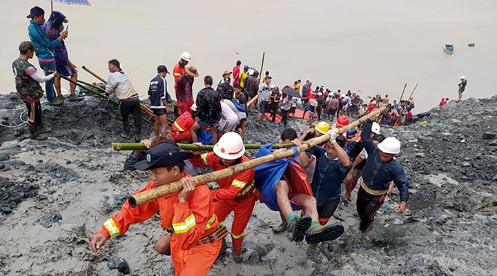 Myanmar'da maden ocağında heyelan: 113 ölü