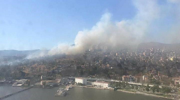 İzmir'de askeri alanda yangın çıktı