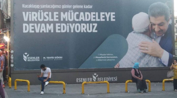 AKP’li Esenler Belediyesi’nin 'koronavirüsle mücadele' afişi tepki çekti