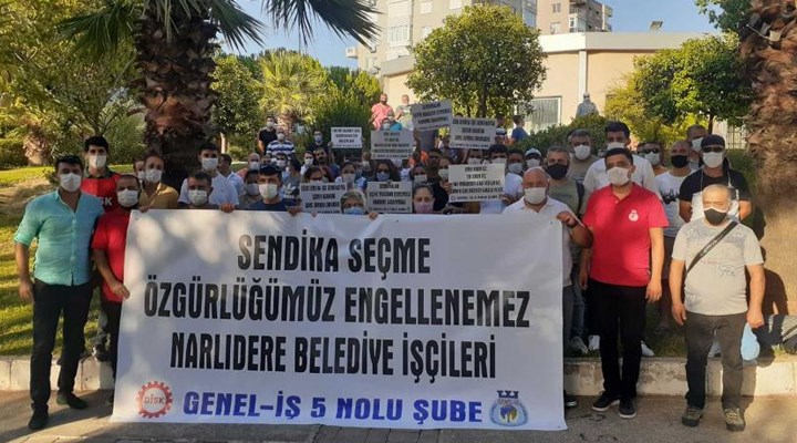 Narlıdere Belediyesi işçileri Türk-İş'ten istifa ederek DİSK'e üye oldu