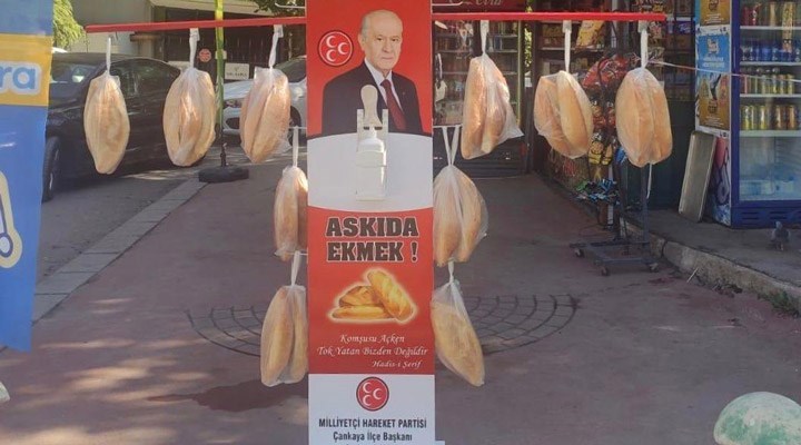 MHP'nin Çankaya'daki 'askıda ekmek' standı kaldırıldı