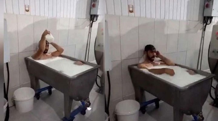Süt fabrikasında 'süt banyosu' videosu çeken çalışanlar tutuklandı