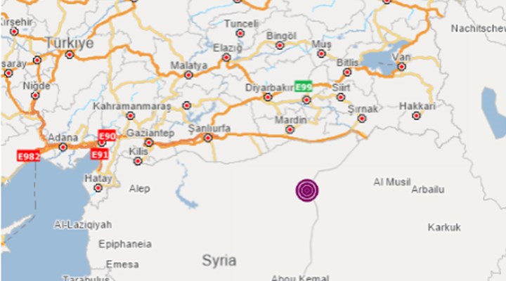 Suriye'de 5.2 büyüklüğünde deprem