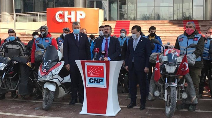 Motorlu kuryelerden CHP'ye ziyaret