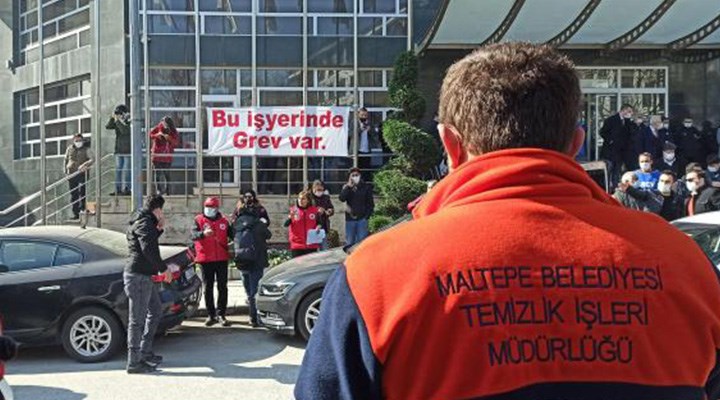 Maltepe Belediyesi işçileri greve çıktı
