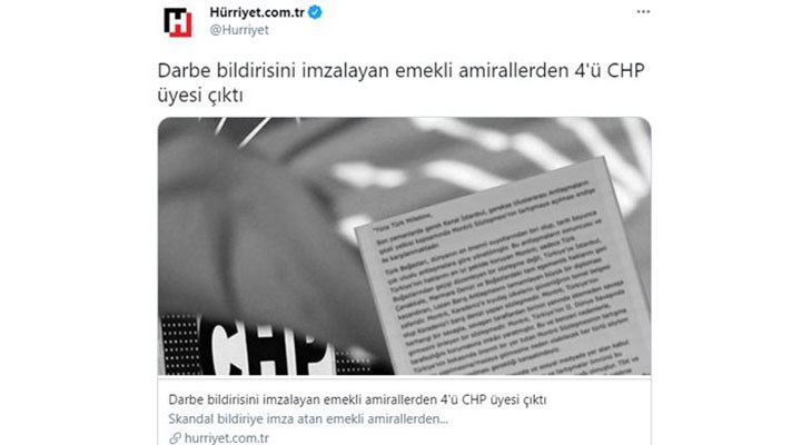 Erdoğan ‘medyada göreceksiniz’ dedi, Hürriyet hedef gösterdi: “Bildiriyi imzalayanların CHP’li yakınları…”