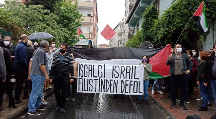 Okmeydanı'nda Filistin'e destek eylemi