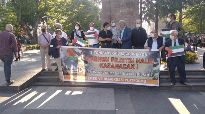 Trabzon Emek ve Demokrasi Platformu'ndan İsrail protestosu
