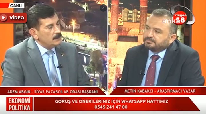 Sivas Pazarcılar Odası Başkanı, işe alımlar için AKP İl Başkanı'na gönderdiği CV'leri canlı yayında anlattı