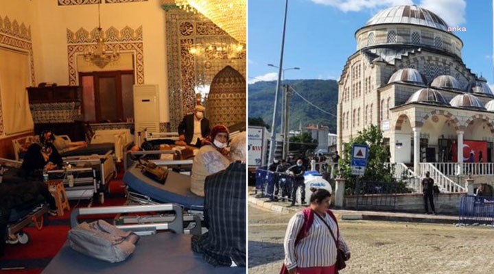 CHP'li Baltacı: Dün sel mağdurlarına sahra hastanesi olarak hizmet veren cami, bugün Erdoğan'a hizmet versin diye boşaltıldı