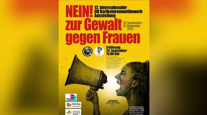 "Kadına yönelik şiddete hayır de!“ karikatür sergisi şimdi Almanya’da