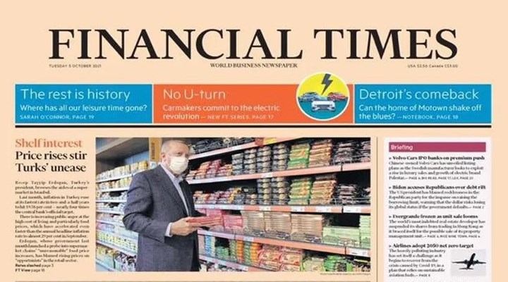 Erdoğan’ın ‘uygun fiyatlı’ alışverişi Financial Times'a manşet oldu: ‘Fiyat artışları Türkleri rahatsız ediyor'