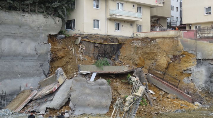 AKP'li Üsküdar Belediyesi'nin proje inşaatında istinat duvarı çöktü
