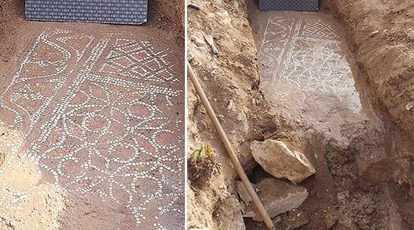 Kaçak kazıda Roma dönemine ait mozaik ortaya çıkarıldı