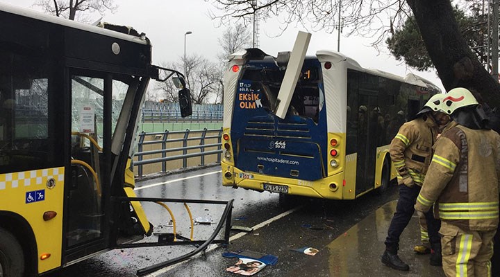 Sarıyer'de İETT otobüsleri çarpıştı: 4 yaralı