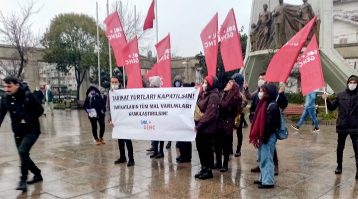 SOL Genç'ten İstanbul'da "Tarikat yurtları kapatılsın" eylemi