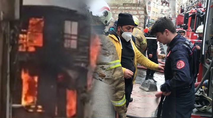 Yangın çıkan metruk bina çöktü, 1 itfaiye stajyeri hafif yaralandı