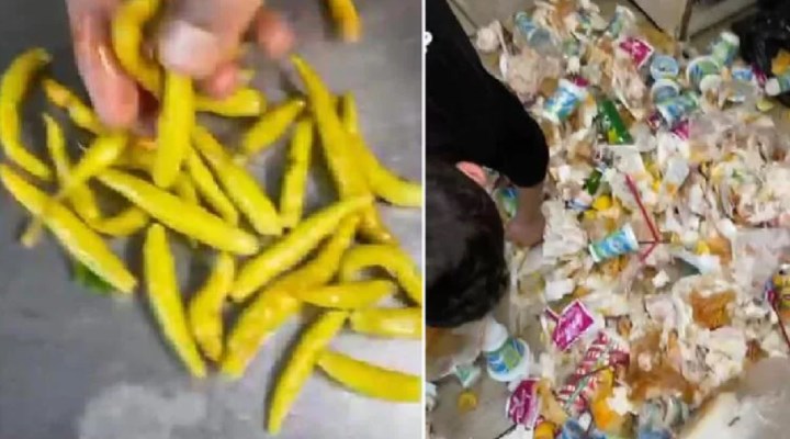 Tantunici, müşterilere yeniden servis edilmesi için çalışanlara çöpten turşu biber toplattı