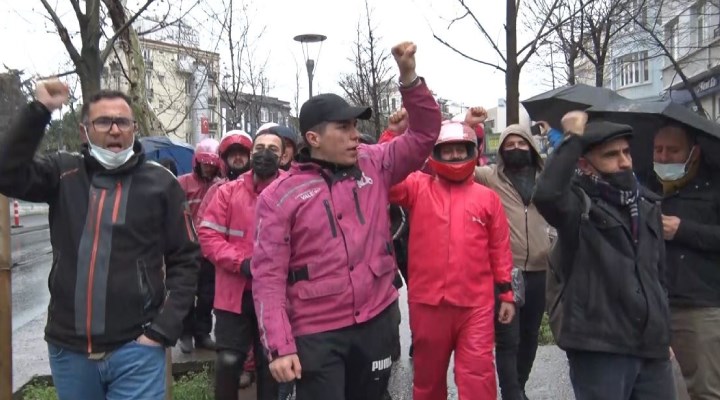 Yemeksepeti işçileri Almanya Başkonsolosluğu önünde eylem yaptı