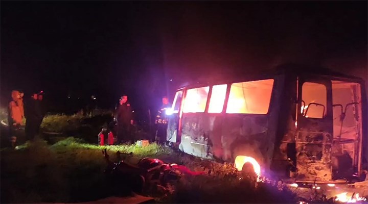 Datça'da minibüste çıkan yangında bir kişi öldü