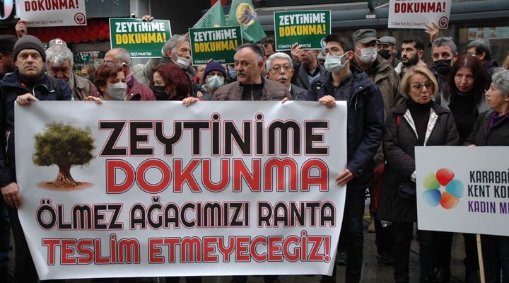 İzmir'de 61 kuruluş, zeytinliklerin madenciliğe açılmasını protesto etti