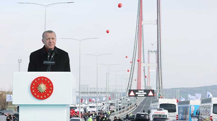 Erdoğan, Çanakkale Köprüsü'nü açtı: Firmanın aleyhine fark oluşursa, devletin kasasından ödeyeceğiz