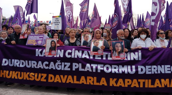 Kadın Cinayetlerini Durduracağız Platformu’na açılan kapatma davası İstanbul’da protesto edildi