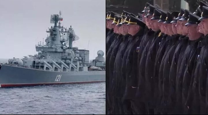 Karadeniz'de batan 'Moskova' gemisi: Mürettebat görüntüleri ilk kez yayınlandı