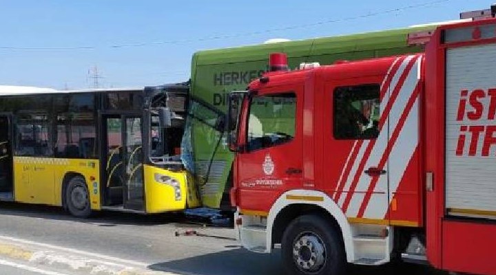 İstanbul'da İETT otobüsü, servis aracı ve bir kamyonet çarpıştı: Yaralılar var