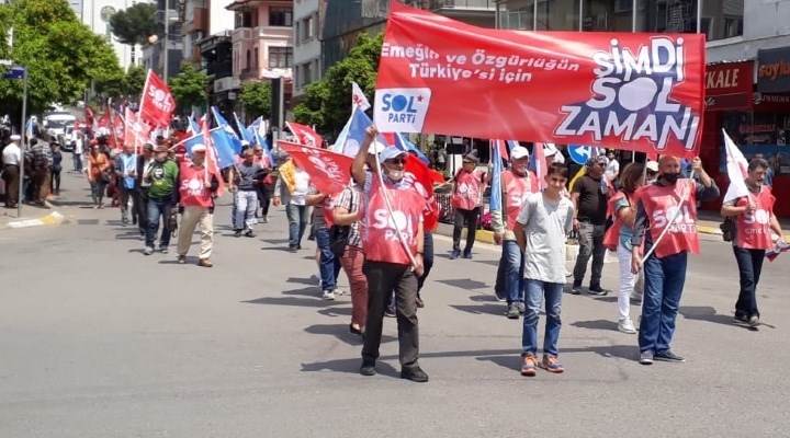 Aydın’da 1 Mayıs’ta siyasi partilerin bayrakları alana sokulmadı
