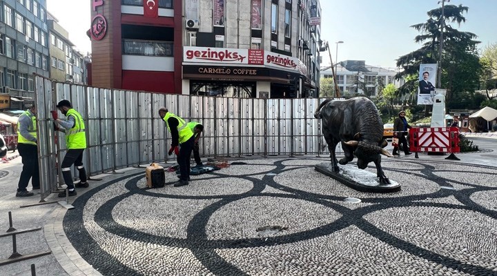 Kadıköy'deki boğa heykelinin bakımı tamamlandı