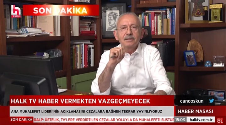 Halk TV, RTÜK'ün cezasının ardından Kılıçdaroğlu'nun açıklamasını yeniden yayınladı