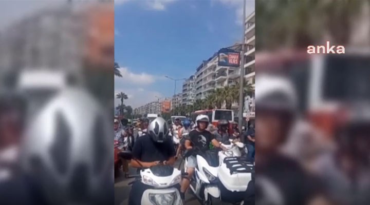 İzmir'de motokuryelerden akaryakıt zammı protestosu
