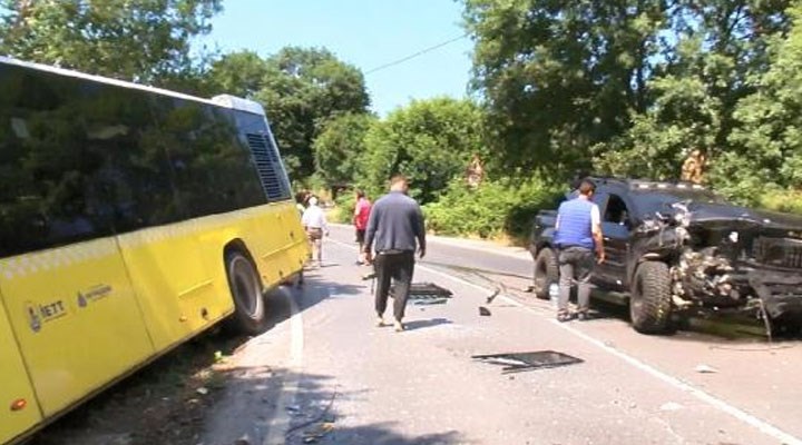 Sarıyer'de İETT otobüsü kaza yaptı: Yaralılar var