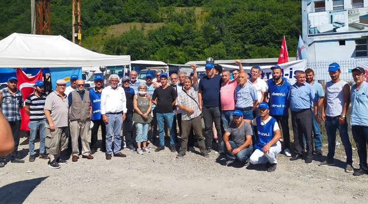 Grevdeki Ece Seramik işçilerine SOL Parti'den destek ziyareti