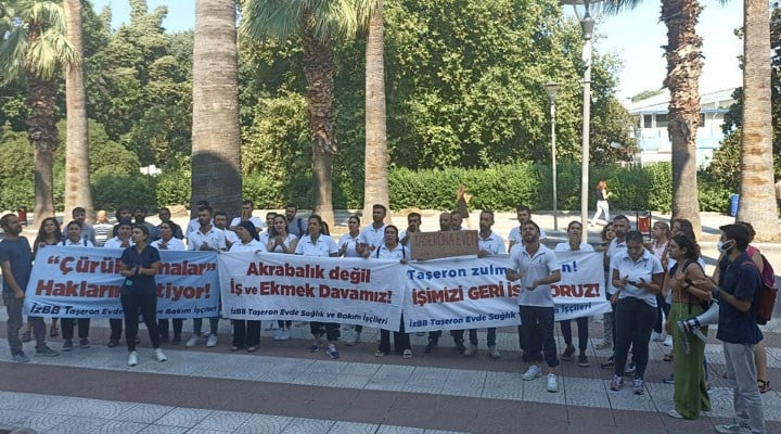 İzmir Büyükşehir Belediyesi'nde işten çıkarılan işçiler direnmeye devam ediyor